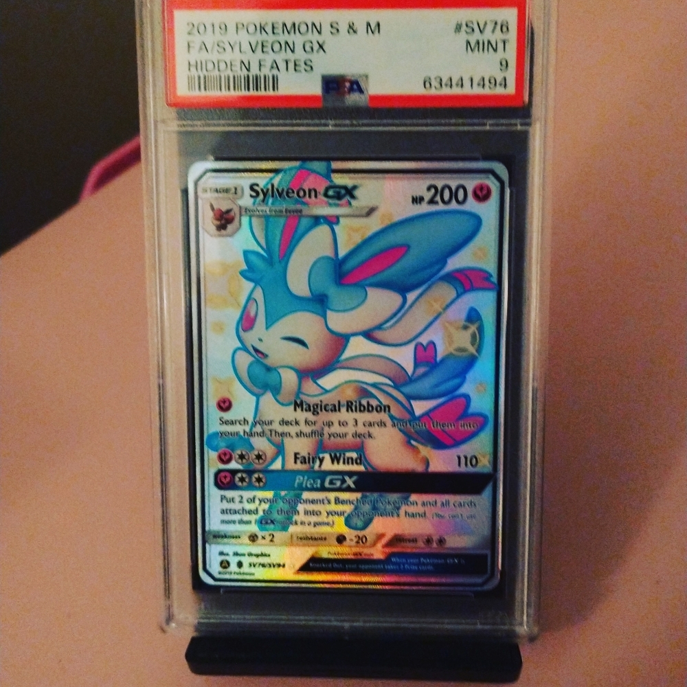 PSA 9 shiny Sylveon GX from hidden fate